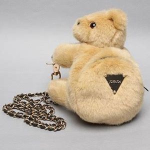 Joyrich RARE teddy bear hold me purse pouch